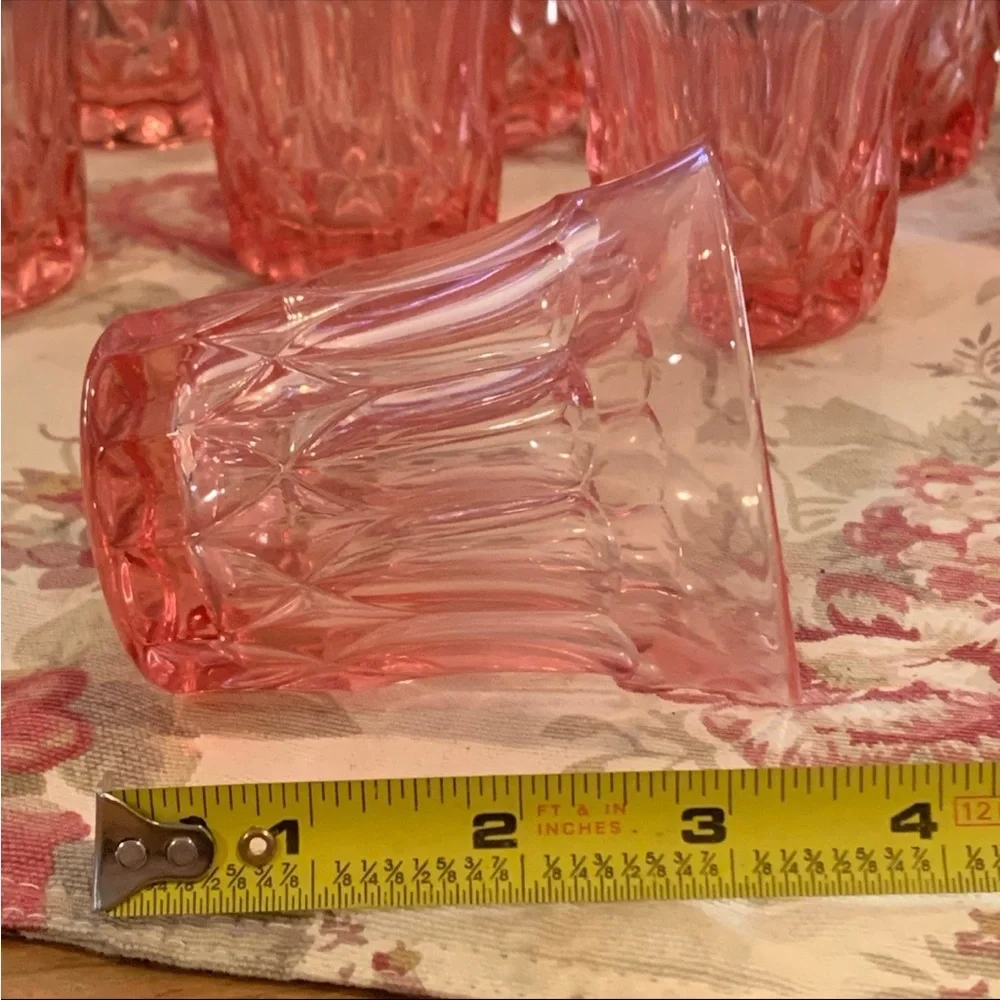 Noritake Pink Pressed Glass Tumblers - Set of 4